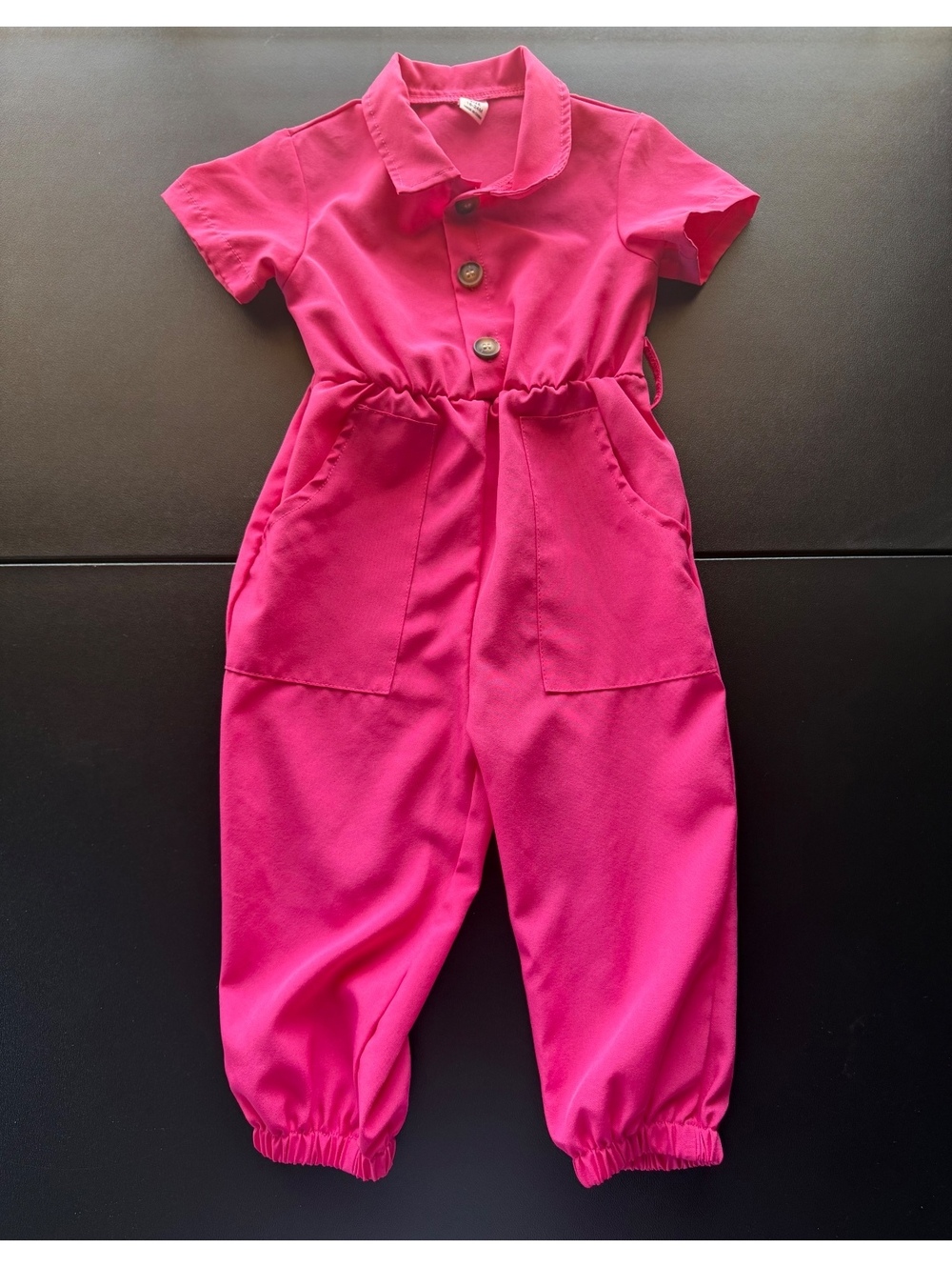SHEIN Toddler Girls Hot Pink Utility Jumpsuit 18-24M Cargo Romper